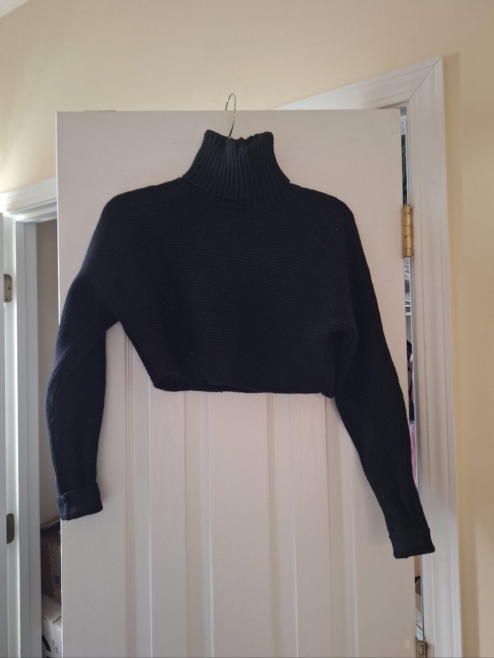 House Of Harlow 1960 Cropped Black Turtleneck Sweater - Women